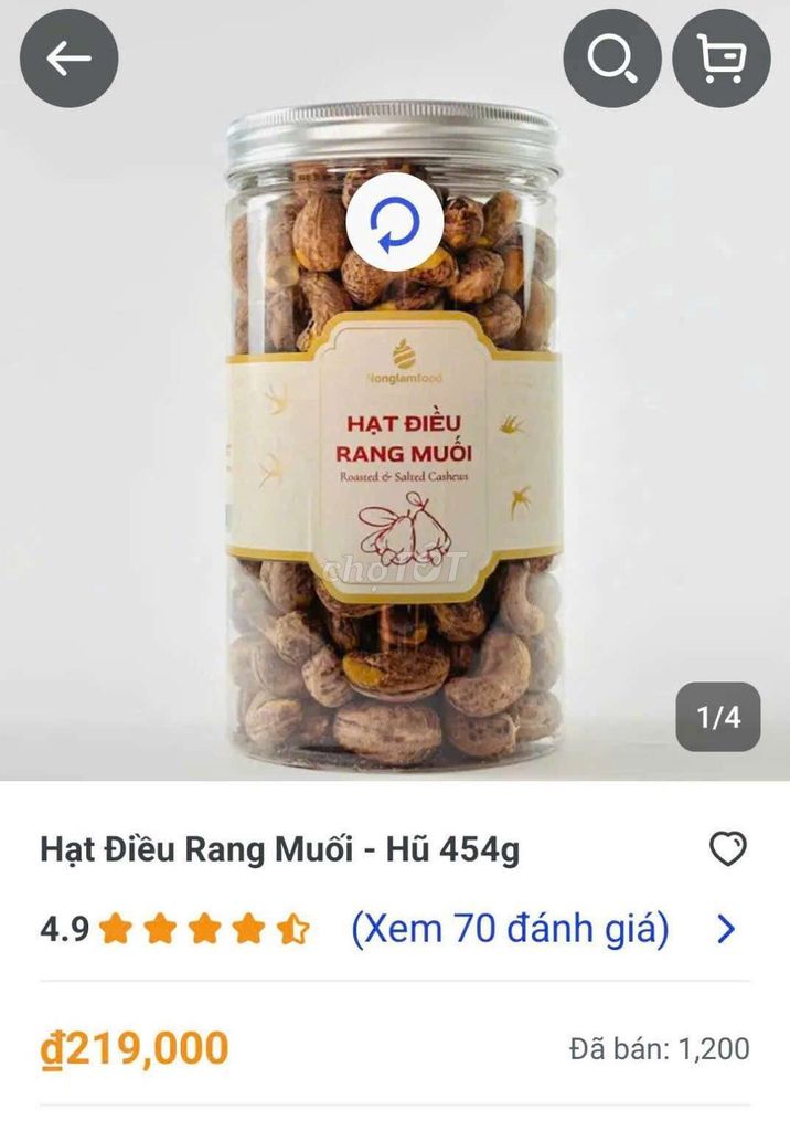 Hạt điều rang muối Nonglamfood 454g. Mua bán Đồ ăn, thực phẩm và các loại khác tại Quận Bình Tân Tp Hồ Chí Minh được đăng bởi Yên Bình hình 1