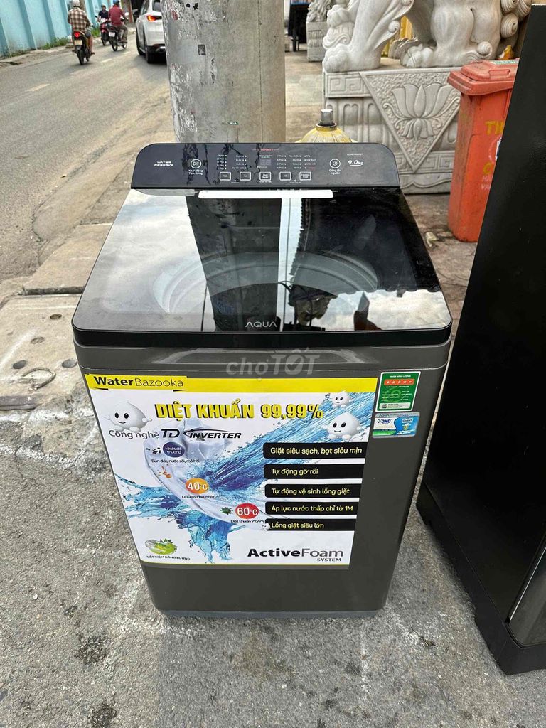 Máy giặt Aqua AQW-FR90GT 9.0kg đen mặt kính. Mua bán Máy giặt tại Thành phố Thủ Đức Tp Hồ Chí Minh được đăng bởi Mii Mii hình 1