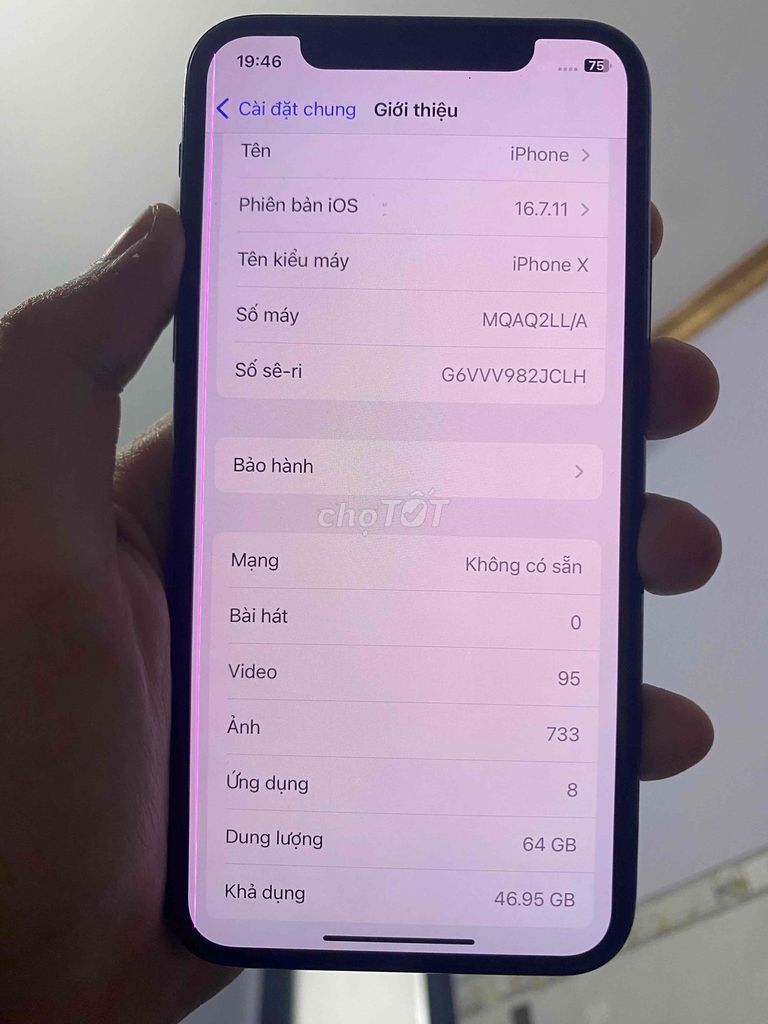 Iphone X 64gb. Mua bán Điện thoại tại Huyện Định Quán Đồng Nai được đăng bởi pv hình 1