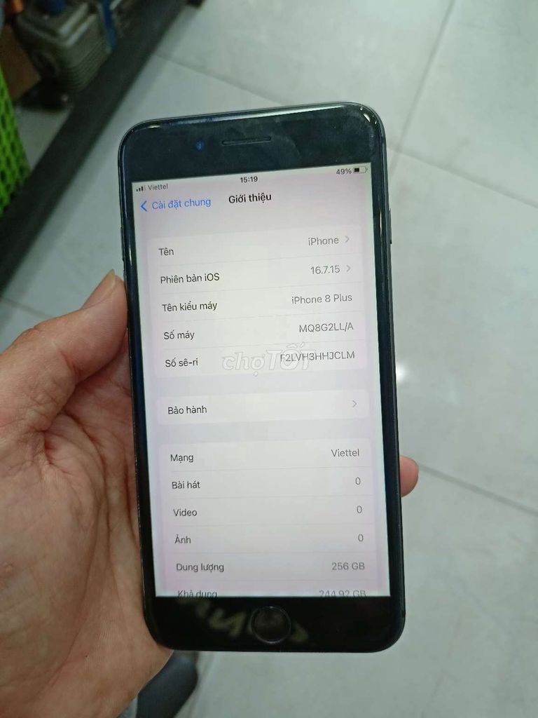 Apple iPhone 8 Plus 256GB Đen mvt. Mua bán Điện thoại tại Quận Bình Thuỷ Cần Thơ được đăng bởi CH Thuan Mobile hình 1