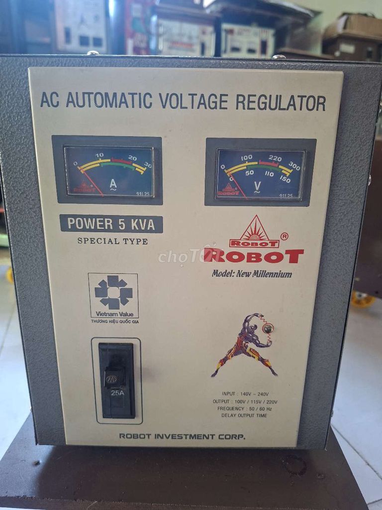 Ổn áp ROBOT 5kva dây đồng 100% máy hoạt động tốt. Mua bán Nội thất, đồ gia dụng khác tại Huyện Bến Lức Long An được đăng bởi Tình Tuân Group hình 1