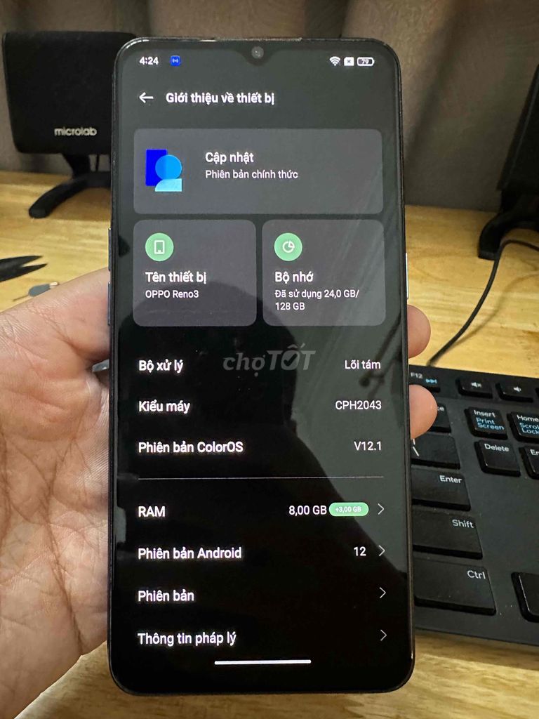 Oppo Reno 3 6/128Gb. Mua bán Điện thoại tại Huyện Gia Lâm Hà Nội được đăng bởi Nguyễn Đức Anh hình 1