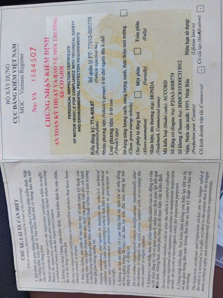 1993 2.0 MT - 123 km. Mua bán Ô tô tại Huyện Phù Cát Bình Định được đăng bởi Tỵ mua bán xe  hình 10