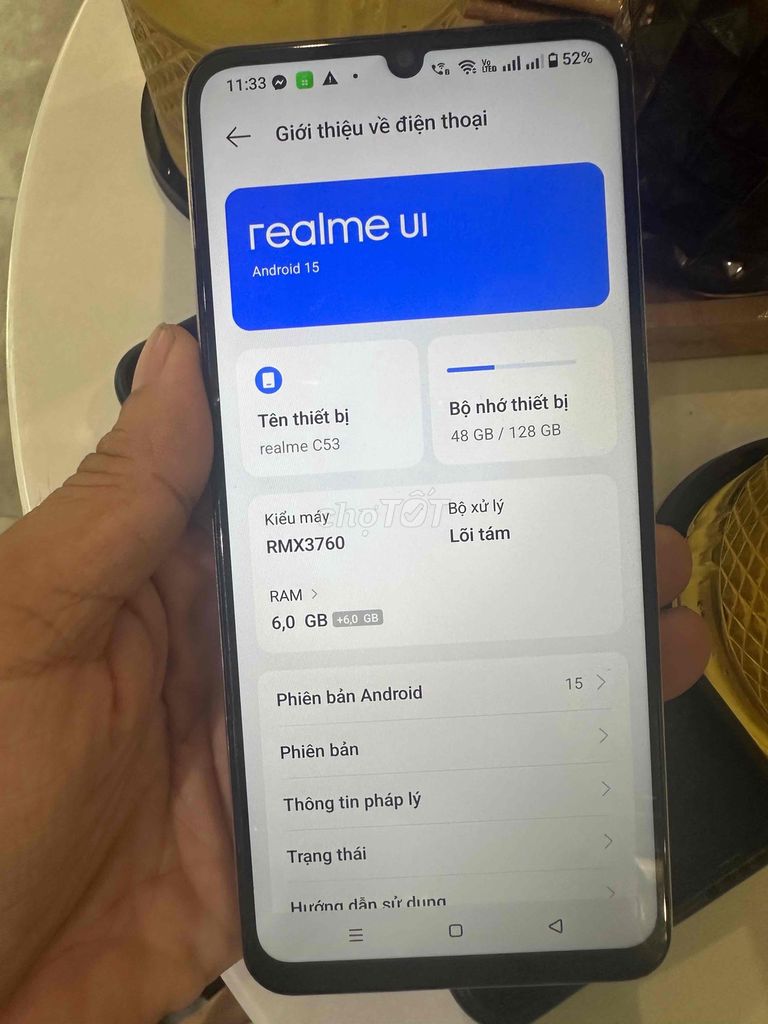 Realme C53 128GB Vàng Android 15. Mua bán Điện thoại tại Quận Tân Bình Tp Hồ Chí Minh được đăng bởi TMV hình 1