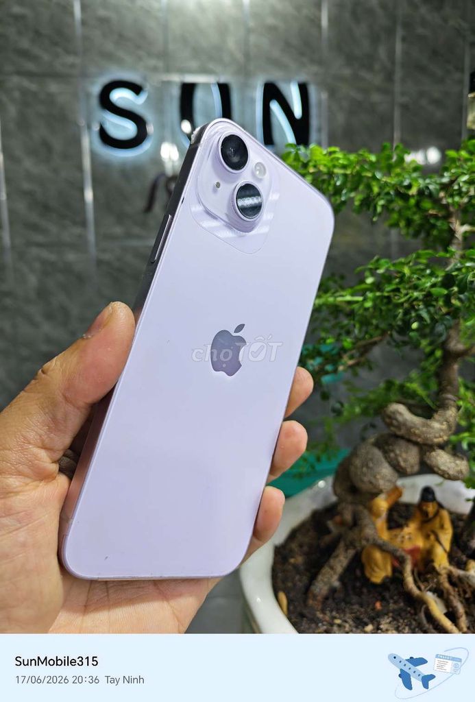 iPhone 14plus Tím 128G  P100% 1sim  Quốc tế. Mua bán Điện thoại tại Huyện Trảng Bàng Tây Ninh được đăng bởi Sun Mobile Shop Điện Thoại Trảng Bàng Tây Ninh 01 hình 1