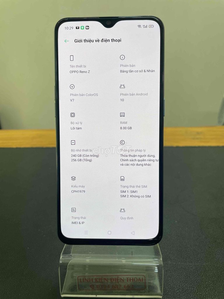 OPPO Reno Z 256GB Trắng Đã sử dụng. Mua bán Điện thoại tại Quận Đống Đa Hà Nội được đăng bởi Shop điện thoại ISV hình 1
