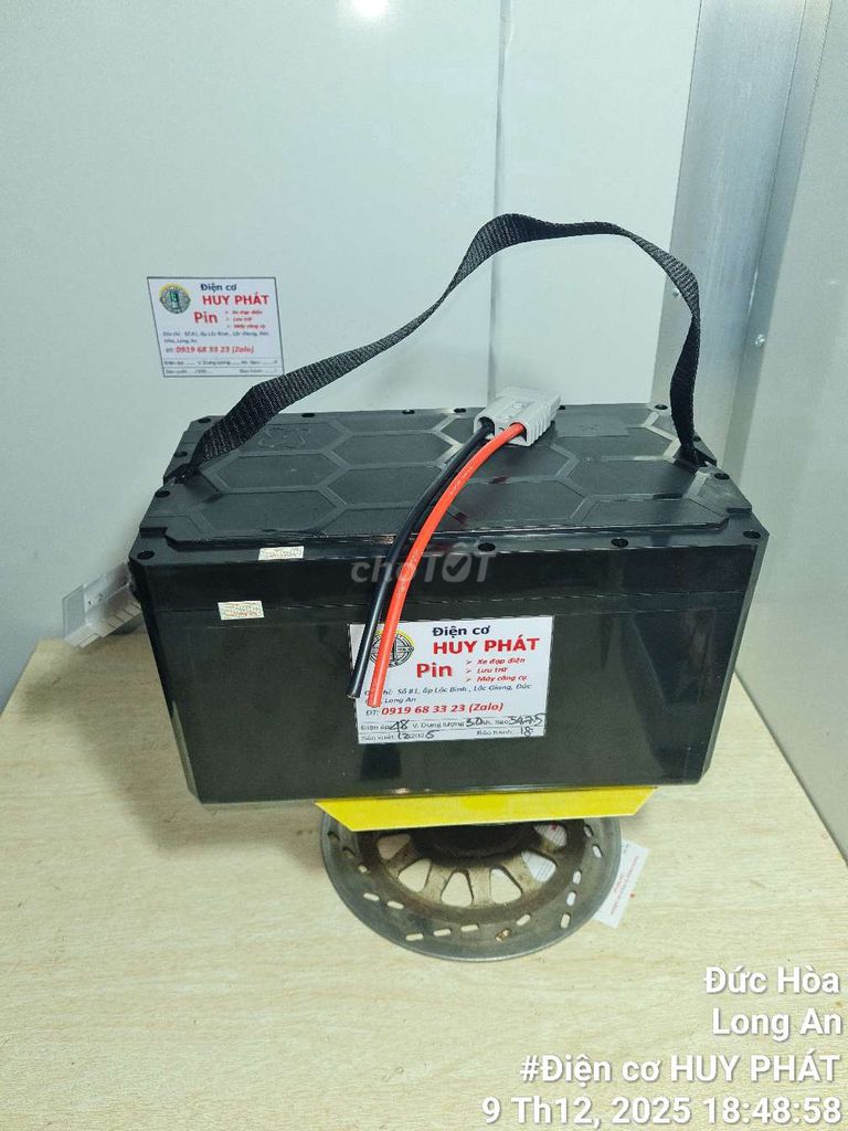 Pin xe đạp điện HUY PHÁT 48V 30Ah Đen. Mua bán Phụ tùng xe tại Huyện Đức Hòa Long An được đăng bởi Điện Cơ HUY PHÁT hình 2