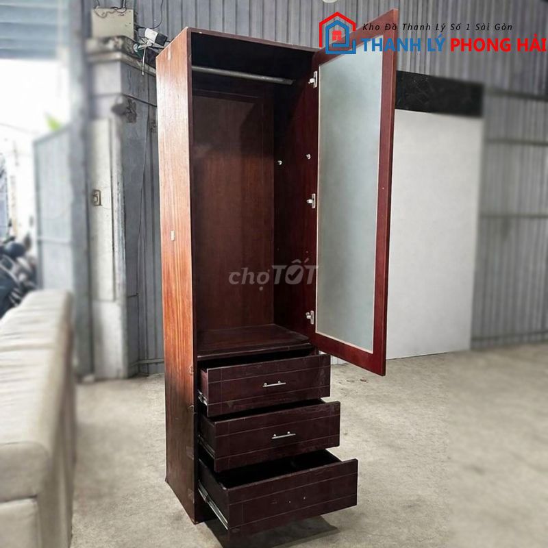 Tủ Quần Áo Gỗ Công Nghiệp Nâu Đẹp 90%. Mua bán Tủ, kệ gia đình tại Quận Gò Vấp Tp Hồ Chí Minh được đăng bởi Thanh lý Phong Hải hình 1