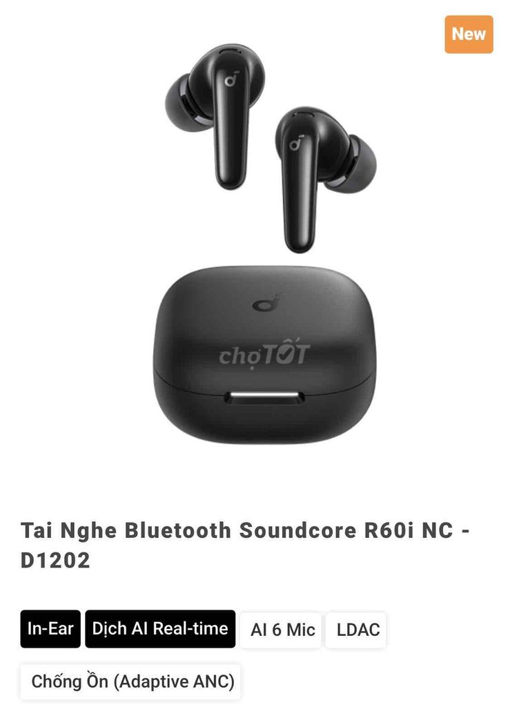Tai nghe Anker R60i NC Đen chống ồn. Mua bán Tivi, Âm thanh tại Thành phố Thủ Đức Tp Hồ Chí Minh được đăng bởi Trung hình 1