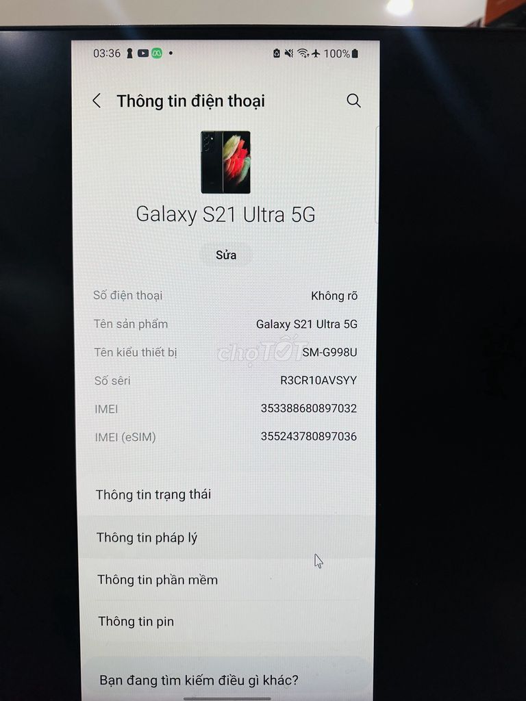 GALXY S21 UTRAL 5G RAM 12GB 128GB SỌC MÀN HÌNH