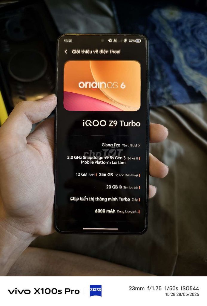 iQOO Z9 Turbo 12GB/256GB Đen. Mua bán Điện thoại tại Quận Cầu Giấy Hà Nội được đăng bởi Giang hình 1