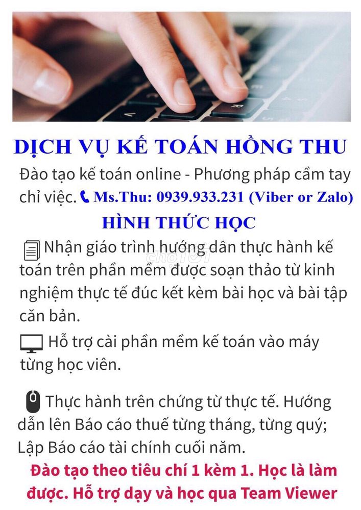 0939933231 - KẾ TOÁN DỊCH VỤ VÀ DẠY KẾ TOÁN THỰC HÀNH ONLINE