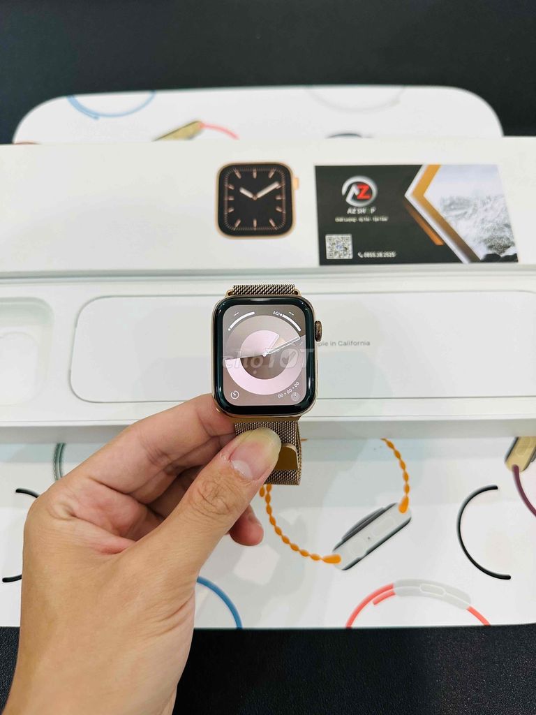 Apple watch series 5/44 thép gold ESIM fullbox