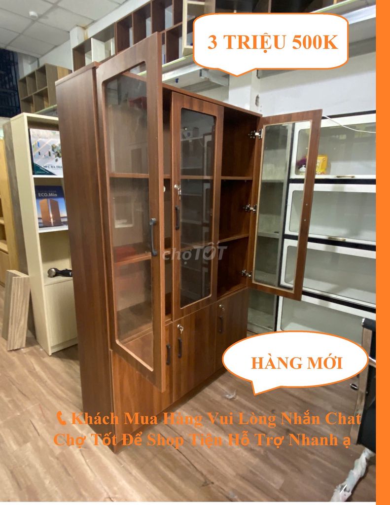 TỦ HỒ SƠ 120X180X35CM LOẠI 3 CÁNH CỬA MỞ ỐP KÍNH. Mua bán Tủ, kệ gia đình tại Quận Tân Bình Tp Hồ Chí Minh được đăng bởi NỘI THẤT VĂN PHÒNG TỦ KỆ TRƯNG BÀY hình 1