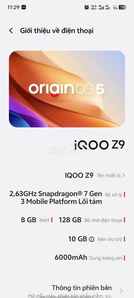 Vivo iQOO Z9 Đen 128GB - Đã sử dụng. Mua bán Điện thoại tại Huyện Cẩm Giàng Hải Dương được đăng bởi Trần Văn Hoàng hình 1