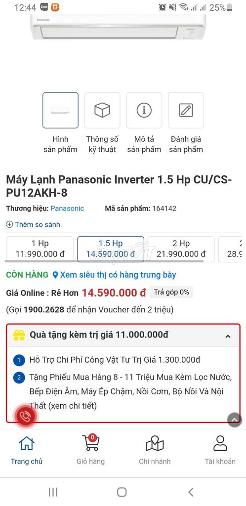 Thanh lý máy lạnh panasonic