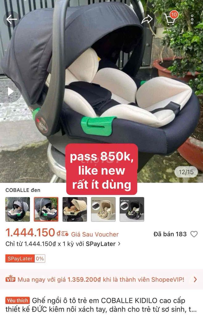 Ghế ngồi ô tô COBALLE KIDILO Đen. Mua bán Mẹ và bé tại Huyện Bình Chánh Tp Hồ Chí Minh được đăng bởi Ngoc Dao hình 1