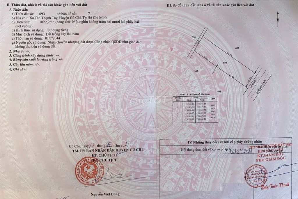900k/công; Mua rẻ bán nhanh 1606 m2 đất trồng cây An Tây Bến Cát