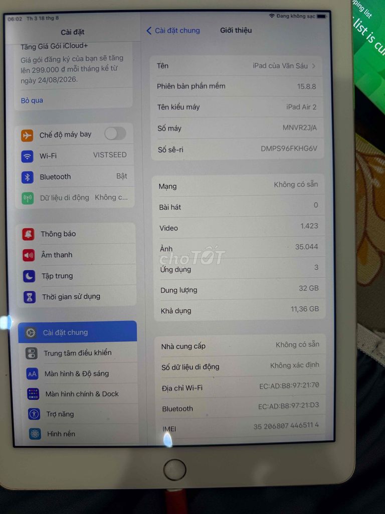 Apple iPad Air 2 32GB Vàng Có sim. Mua bán Máy tính bảng tại Huyện Hòa Vang Đà Nẵng được đăng bởi Trần Văn Sáu hình 1
