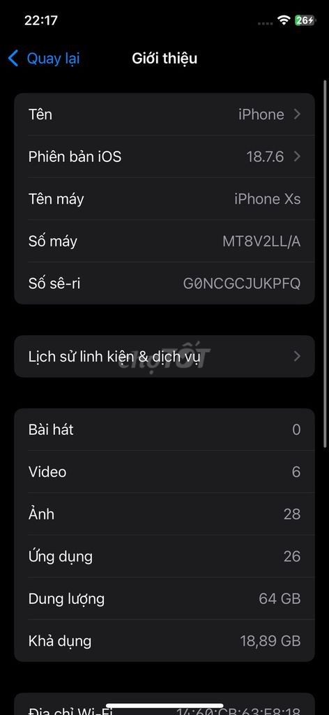 Apple iPhone Xs 64GB Trắng. Mua bán Điện thoại tại Huyện Hòa Vang Đà Nẵng được đăng bởi Tín Nguyễn hình 1