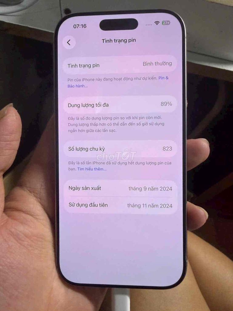 Apple iPhone 16 Pro 128GB Xám Đã sử dụng. Mua bán Điện thoại tại Quận Bình Tân Tp Hồ Chí Minh được đăng bởi nguyễn sang  hình 1