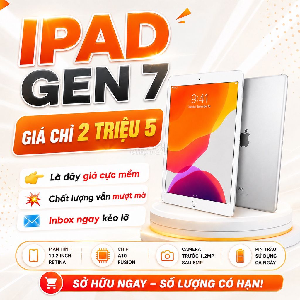 Apple iPad Gen 7 10.2 inch 32GB. Mua bán Máy tính bảng tại Quận Tân Phú Tp Hồ Chí Minh được đăng bởi THANH NGUYEN hình 1