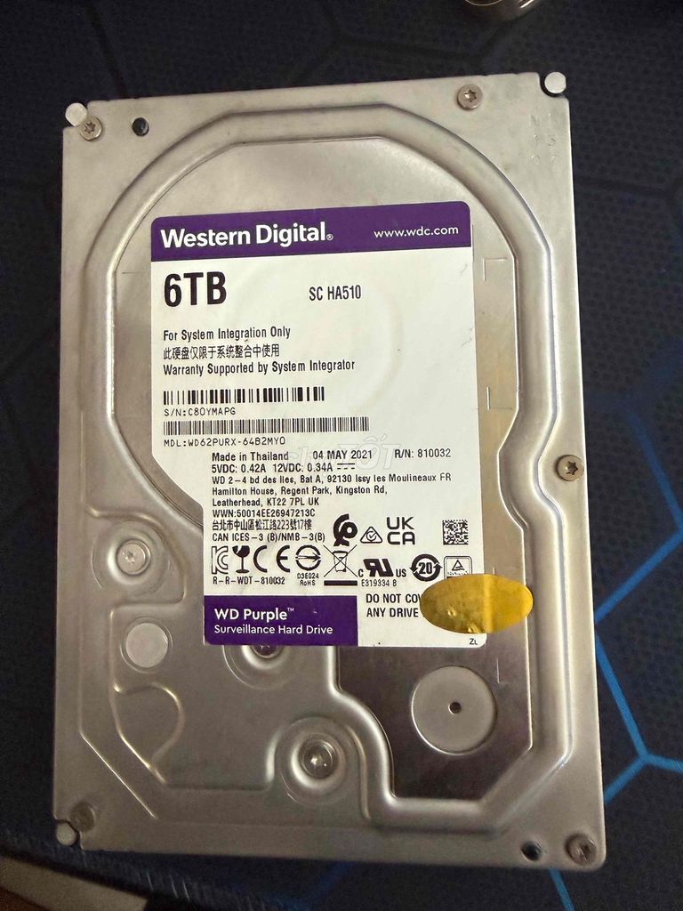 Ổ cứng HDD Western Digital WD62PURX-64B2MY0 6TB. Mua bán Linh kiện (RAM, Card...) tại Thành phố Biên Hòa Đồng Nai được đăng bởi Lạc hình 1