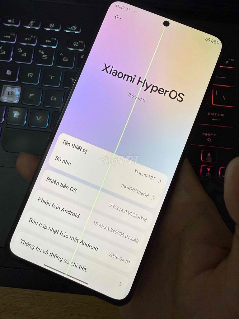 Xiaomi 12T 8GB/128GB 99%. Mua bán Điện thoại tại Huyện Hóc Môn Tp Hồ Chí Minh được đăng bởi Đam mê công nghệ hình 1