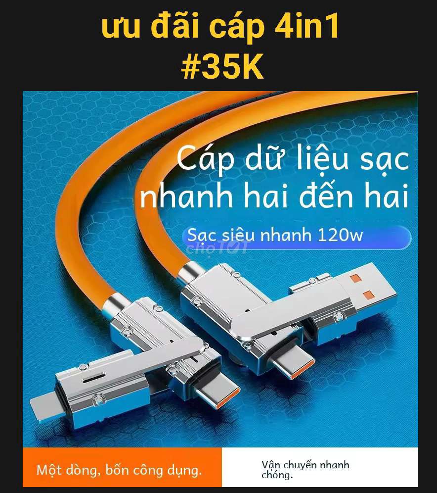 Khuyến mãi cáp sạc nhanh 4in1