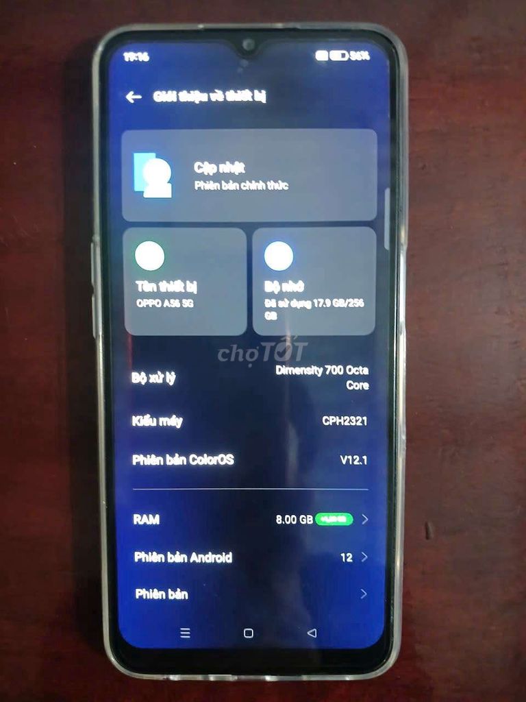 OPPO A56 8GB/256GB Xanh. Mua bán Điện thoại tại Huyện Thủ Thừa Long An được đăng bởi Thanh Phong hình 1