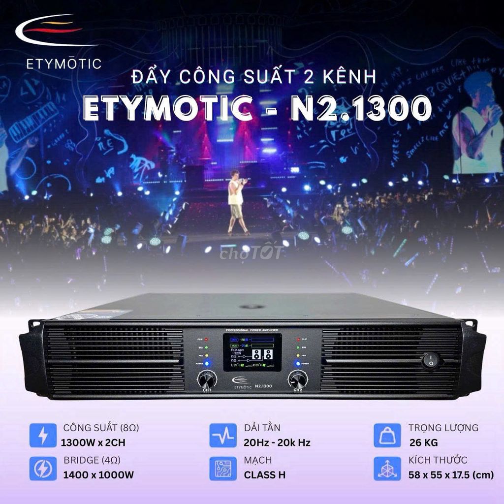 Đẩy công suất Etymotic N2.1300 xịn công xuất 2600W. Mua bán Tivi, Âm thanh tại Quận Sơn Trà Đà Nẵng được đăng bởi cường audio hình 1