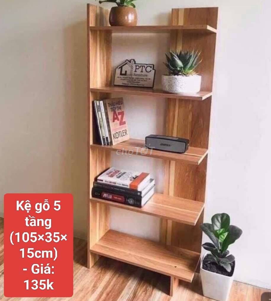 Kệ gỗ đa năng 5 tầng (105×32×15cm)