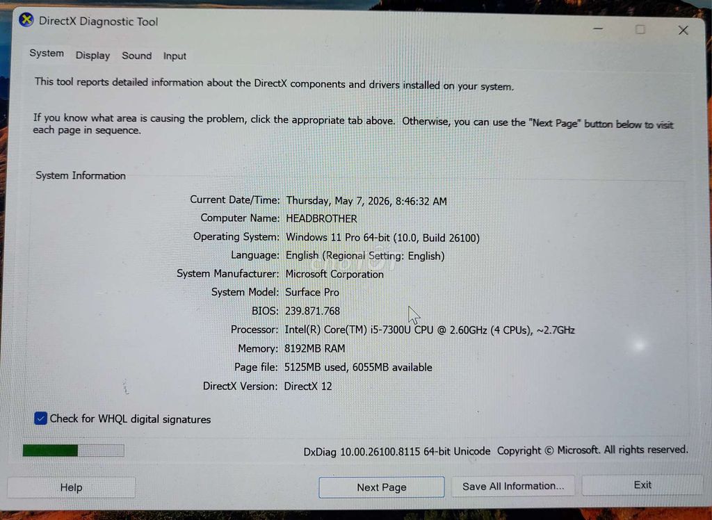 Microsoft Surface Pro 5 8GB/256GB Xanh. Mua bán Laptop tại Quận Tân Bình Tp Hồ Chí Minh được đăng bởi BBfan hình 1