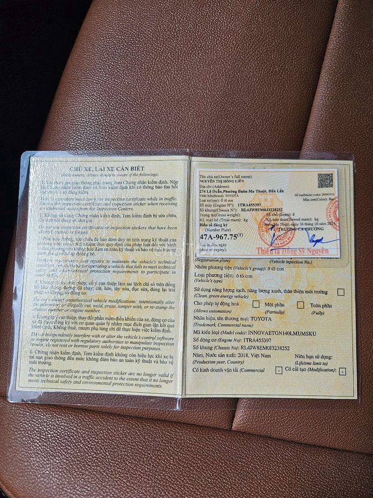 Toyota Innova 2018  - 82925 km. Mua bán Ô tô tại Thành phố Buôn Ma Thuột Đắk Lắk được đăng bởi Tran tuyen hình 3