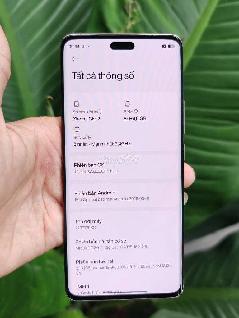 Xiaomi Civi 2 8GB Tím. Mua bán Điện thoại tại Quận Ninh Kiều Cần Thơ được đăng bởi sang hình 1