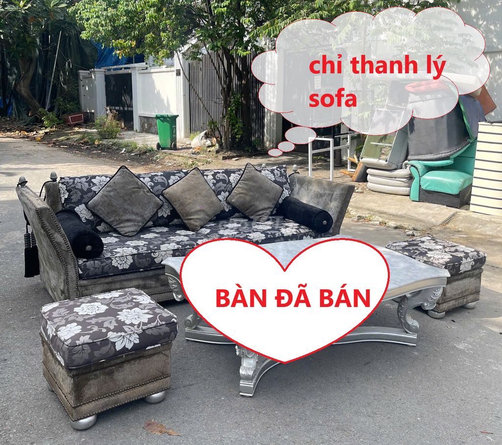 Bán rẻ Bộ ghế sofa nệm bọc vải cổ điển sang trọng