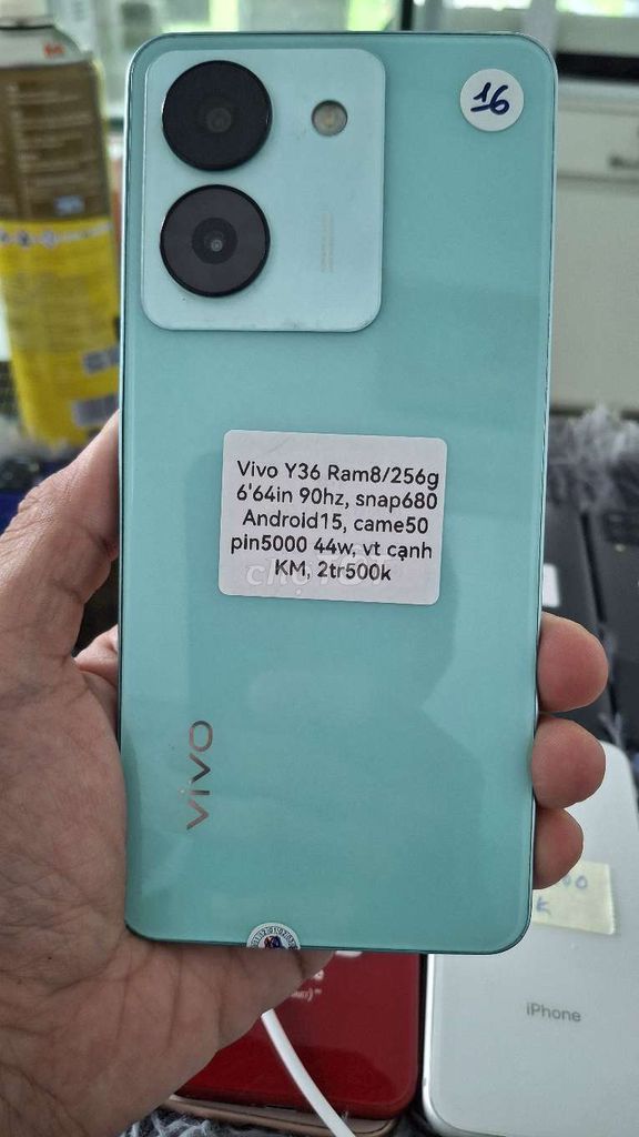 Vivo Y36 8GB/256GB Xanh ngọc. Mua bán Điện thoại tại Thành phố Thủ Dầu Một Bình Dương được đăng bởi TTMobileBD hình 1