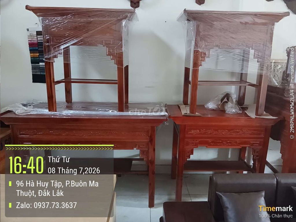 Bàn thờ Gỗ Nâu đỏ Truyền thống. Mua bán Nội thất, đồ gia dụng khác tại Thành phố Buôn Ma Thuột Đắk Lắk được đăng bởi Nội thất đồ gỗ Thành Luân hình 1