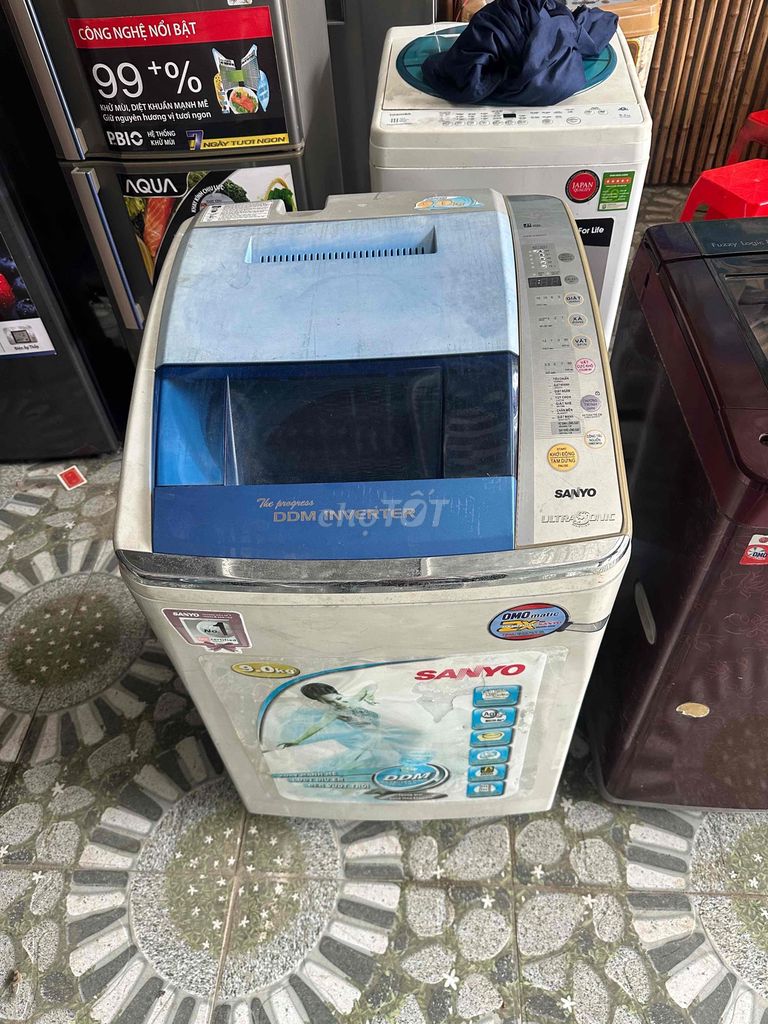 Máy giặt Sanyo 9.0kg lồng ngang DDM Inverter. Mua bán Máy giặt tại Huyện An Dương Hải Phòng được đăng bởi Phát Thanh Lý  hình 1