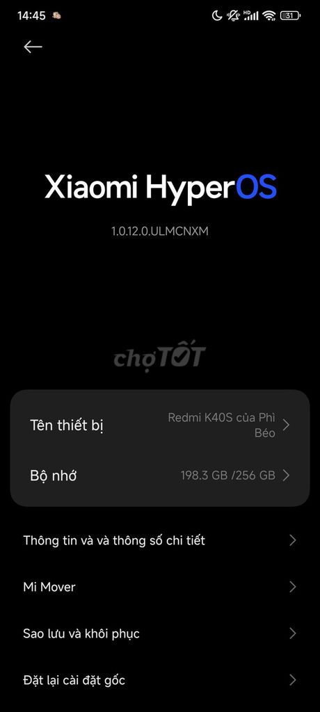 Xiaomi Redmi K40S 256GB. Mua bán Điện thoại tại Huyện Nghĩa Hưng Nam Định được đăng bởi Văn Sơn hình 1