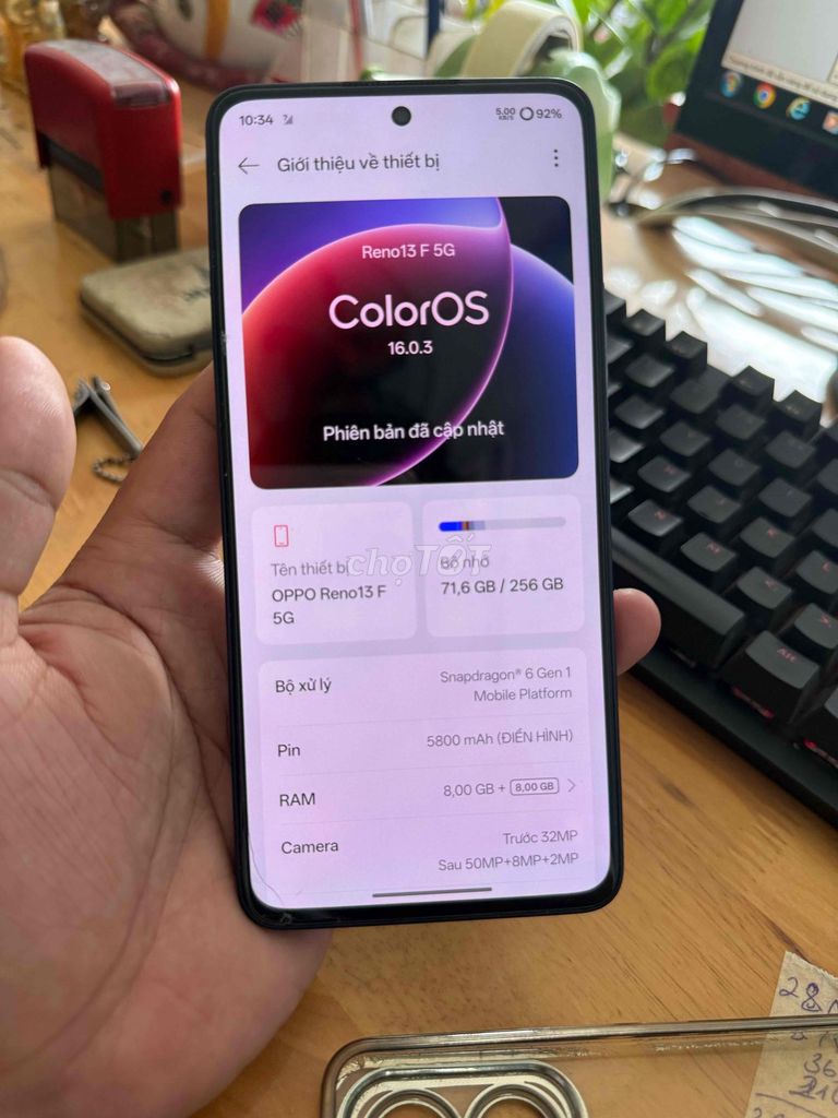 Oppo Reno 13F 5G Xám 8GB/256GB. Mua bán Điện thoại tại Thành phố Thủ Đức Tp Hồ Chí Minh được đăng bởi Megalondon hình 1