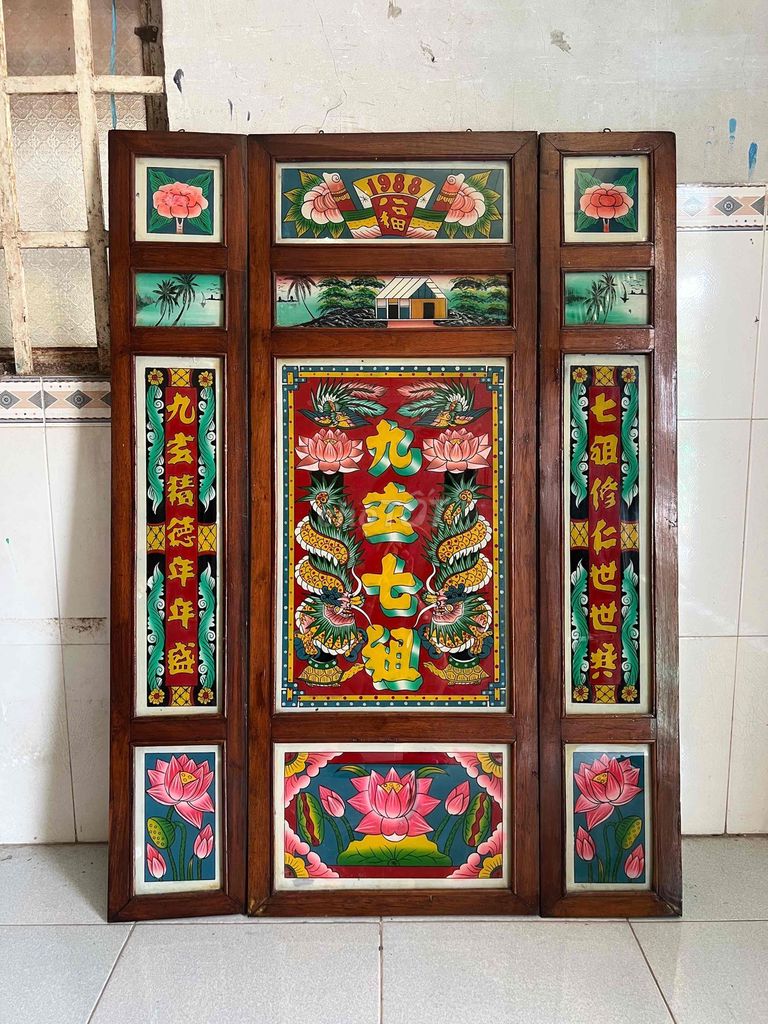 Tranh kiếng Rồng Hoa sen. Mua bán Đồ sưu tầm, đồ cổ tại Huyện Chợ Mới An Giang được đăng bởi Phạm Phúc Long hình 1