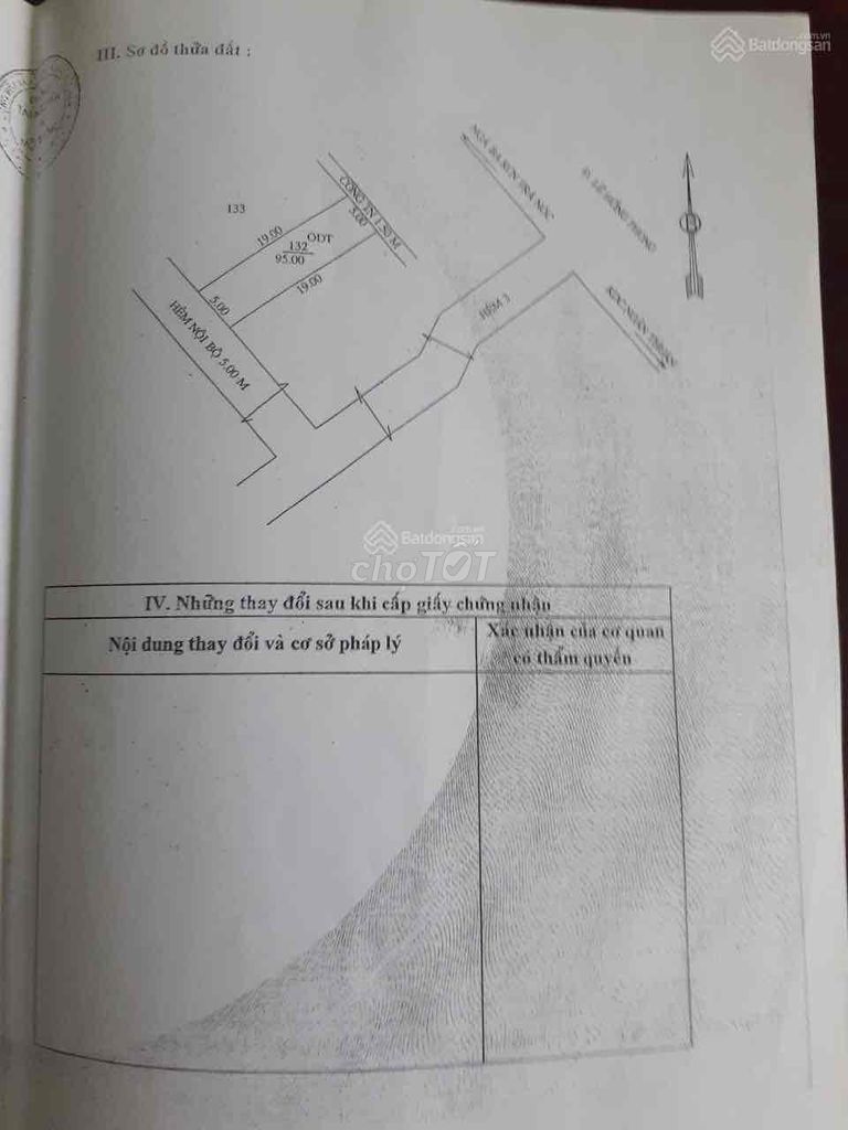 bán đất thổ cư 100% 5x19m