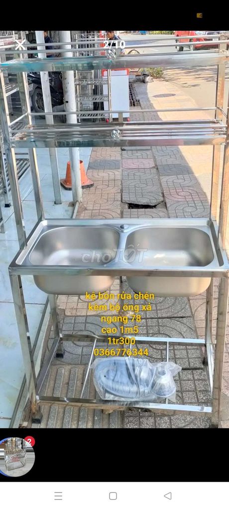 Kệ Bồn Rửa Chén Inox ngang 78cm cao 1m5 . Mua bán Dụng cụ nhà bếp tại Huyện Đất Đỏ Bà Rịa - Vũng Tàu được đăng bởi Nguyen Huy Mạnh hình 1