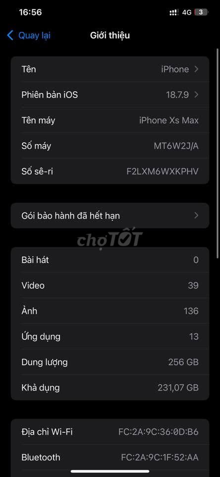 Apple iPhone XS Max 256GB Đen Đã sử dụng. Mua bán Điện thoại tại Quận Tân Phú Tp Hồ Chí Minh được đăng bởi Hội Đồ Điện Tử hình 1
