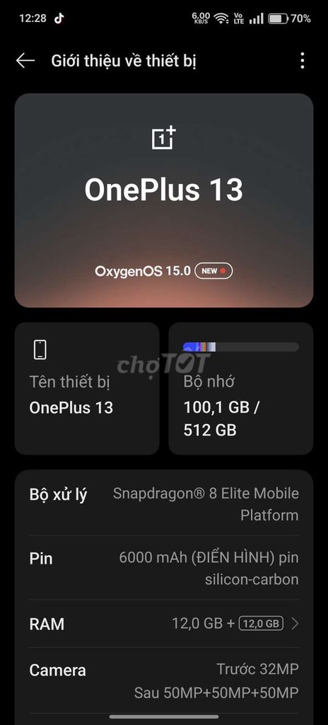 OnePlus 13 (12/512GB) - Đã Up Rom Quốc Tế. Mua bán Điện thoại tại Huyện Mỏ Cày Nam Bến Tre được đăng bởi HƯởNG hình 1