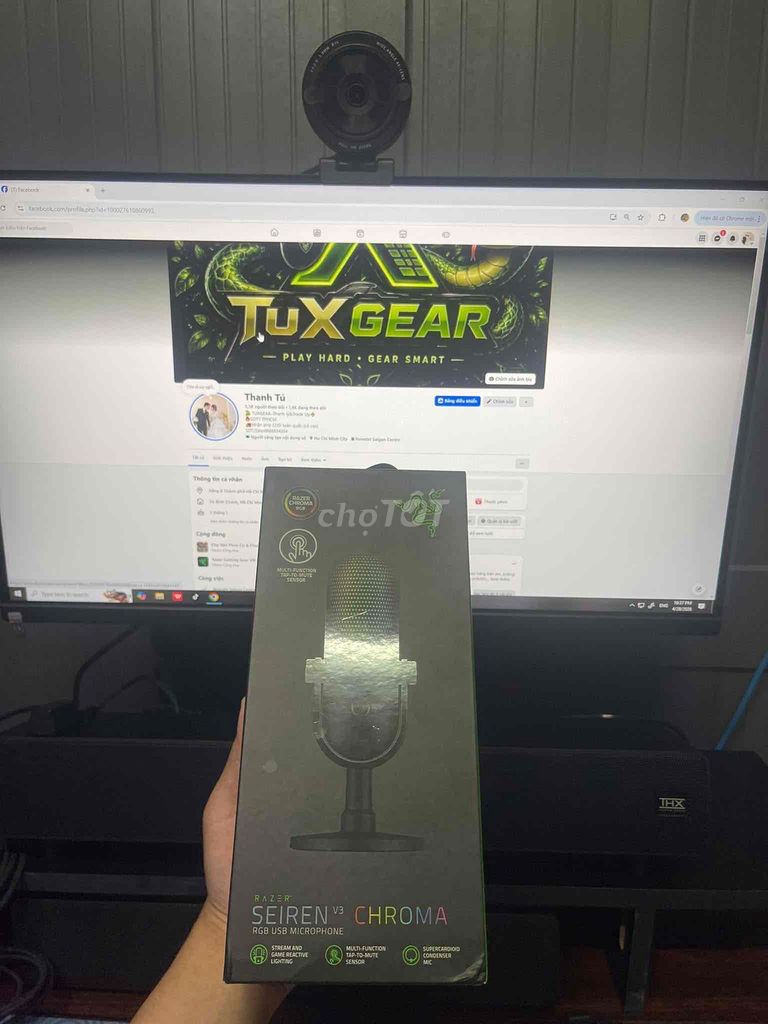 Microphone Razer Seiren V3 Chroma Đen. Mua bán Phụ kiện (Màn hình, Chuột...) tại Huyện Bình Chánh Tp Hồ Chí Minh được đăng bởi Thanh Tú hình 1