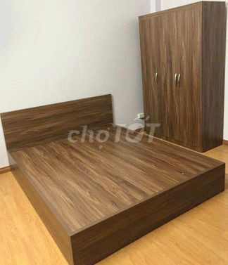 Giường gỗ ép ĐẸP cao cấp 1m6 x 2m màu nâu. Mua bán Giường, chăn ga gối nệm tại Quận Hoàng Mai Hà Nội được đăng bởi Kim Anh hình 1