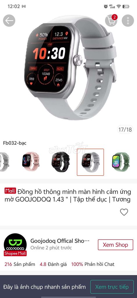 GOOJODOQ FB032 Bạc. Mua bán Thiết bị đeo thông minh tại Quận 12 Tp Hồ Chí Minh được đăng bởi hong hình 1