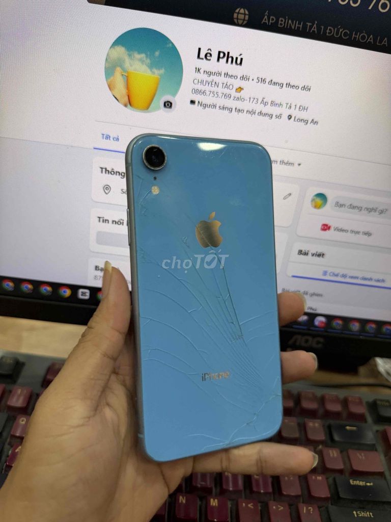 Apple iPhone XR Xanh Đã sử dụng. Mua bán Điện thoại tại Huyện Đức Hòa Long An được đăng bởi Lê Phú hình 1